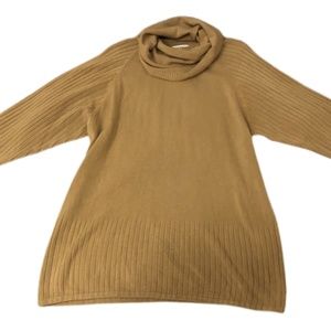 Vintage Adrian Jordan Tan Cowl Neck Tunic Sweater Size 1X